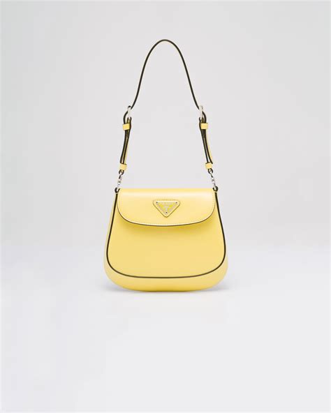 Yellow N Prada Cleo brushed leather mini bag 